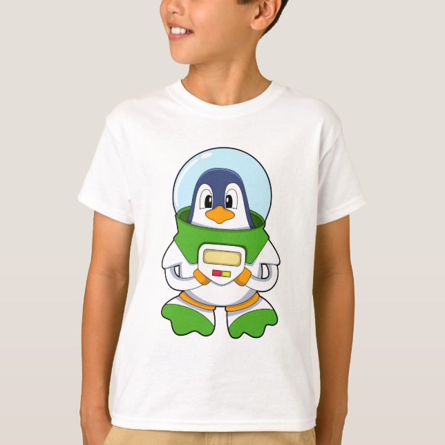 Camiseta Pinguim como astronauta com fantasia (Frente)