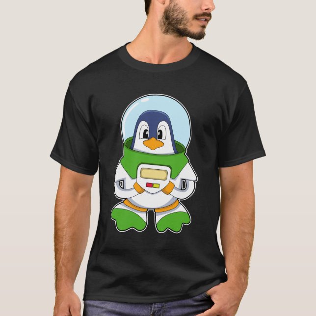 Camiseta Pinguim como astronauta com fantasia (Frente)