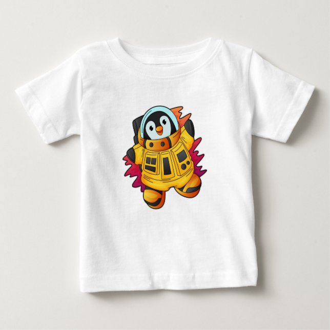 Camiseta Pinguim como astronauta em trajes (Frente)