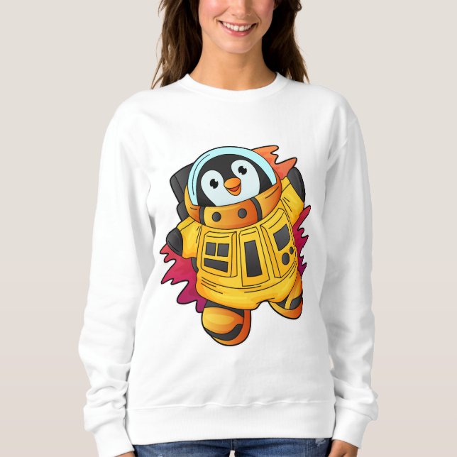 Camiseta Pinguim como astronauta em trajes (Frente)