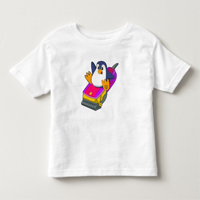 Camiseta Pinguim como cabeleireiro com Razor (Frente)
