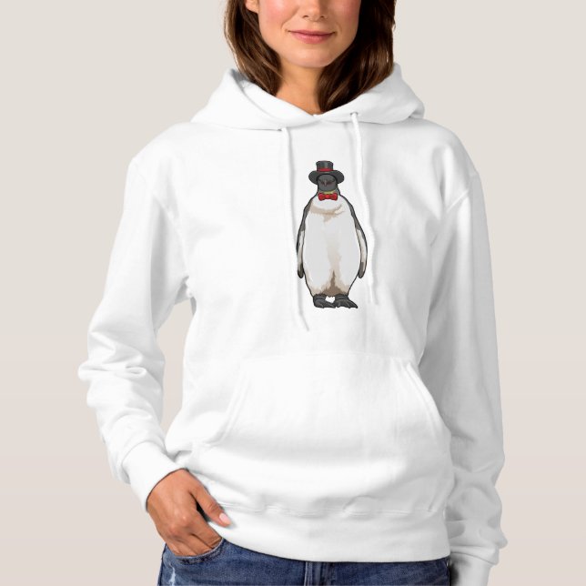 Camiseta Pinguim como cavalheiro com chapéu (Frente)