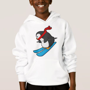 Camiseta Pinguim como esquiador com esqui