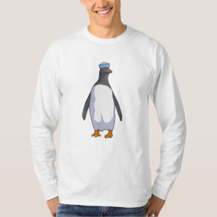 Camiseta Pinguim como marinheiro com chapéu