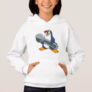 Camiseta Pinguim como Mecânico com Ferramenta
