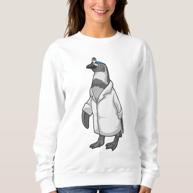 Camiseta Pinguim como médico com casaco de médico (Frente)