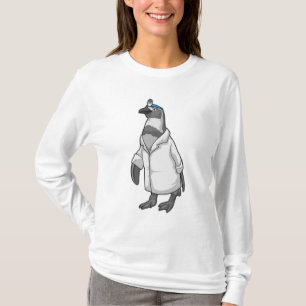 Camiseta Pinguim como médico com casaco de médico