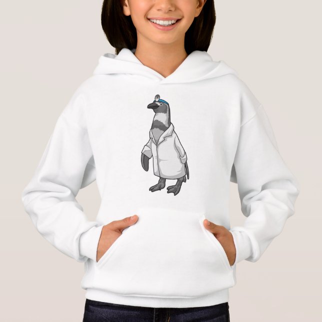 Camiseta Pinguim como médico com casaco de médico (Frente)
