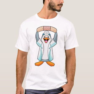 Camiseta Pinguim como Médico com Plaster