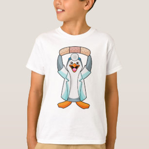 Camiseta Pinguim como Médico com Plaster