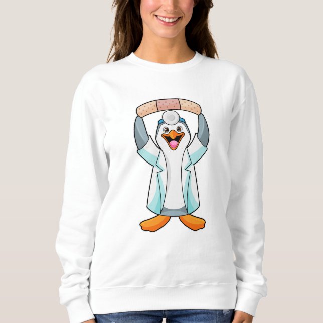 Camiseta Pinguim como Médico com Plaster (Frente)