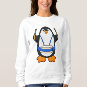 Camiseta Pinguim como músico com tambor