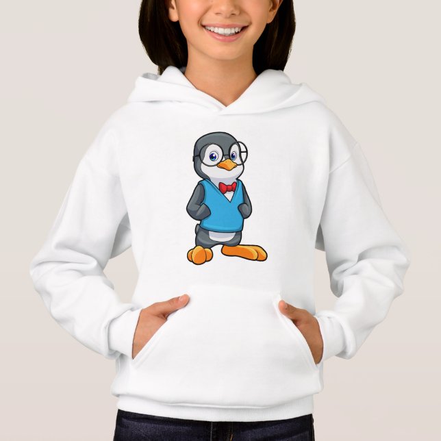 Camiseta Pinguim como Nerd de óculos (Frente)