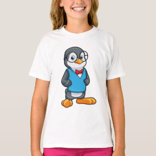 Camiseta Pinguim como Nerd de óculos