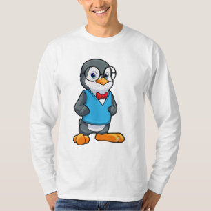Camiseta Pinguim como Nerd de óculos