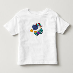 Camiseta Pinguim como Patinador com skate