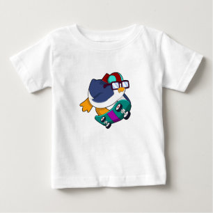 Camiseta Pinguim como Patinador com skate