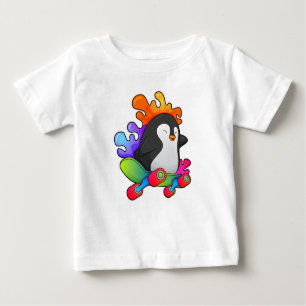 Camiseta Pinguim como Patinador com skate