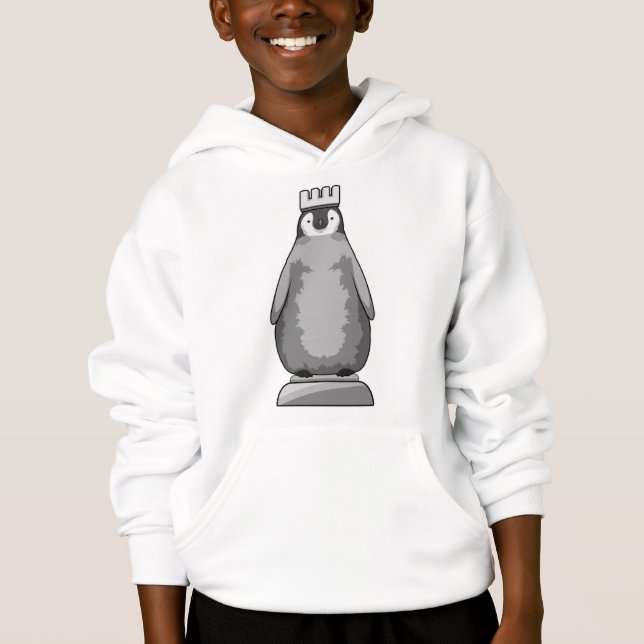 Camiseta Pinguim como peça de xadrez King (Frente)