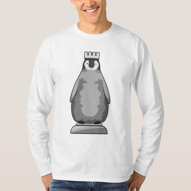 Camiseta Pinguim como peça de xadrez King (Frente)