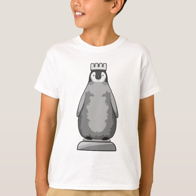 Camiseta Pinguim como peça de xadrez King (Frente)