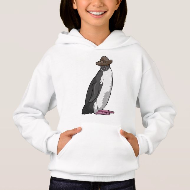 Camiseta Pinguim como Pirata com Chapéu (Frente)