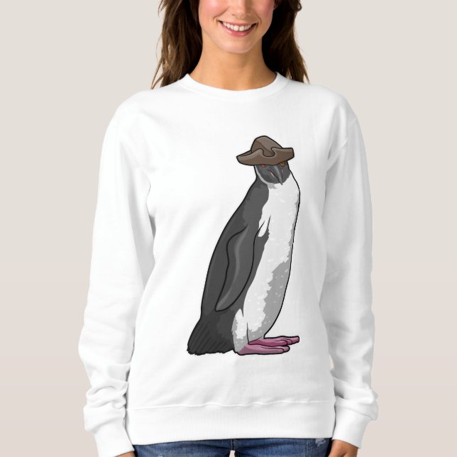 Camiseta Pinguim como Pirata com Chapéu (Frente)