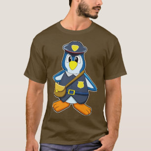 Camiseta Pinguim como policial com bolsa