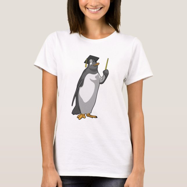 Camiseta Pinguim como professor com ponteiro (Frente)