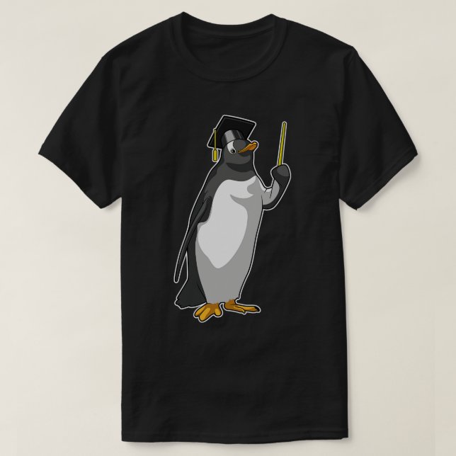 Camiseta Pinguim como professor com ponteiro (Frente do Design)