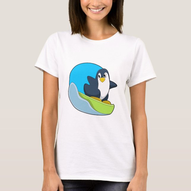Camiseta Pinguim como Snowboarder com Sonowboard.PNG (Frente)