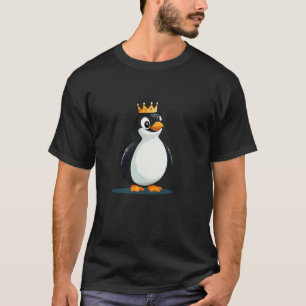 Camiseta Pinguim Coroado Bonito Diversão para Meninos e Men