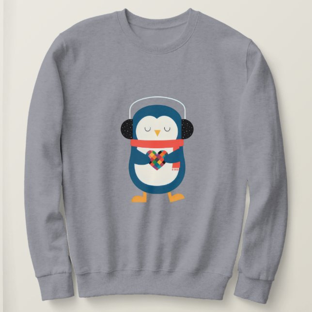 Camiseta Pinguim Cozy Heart (Frente do Design)