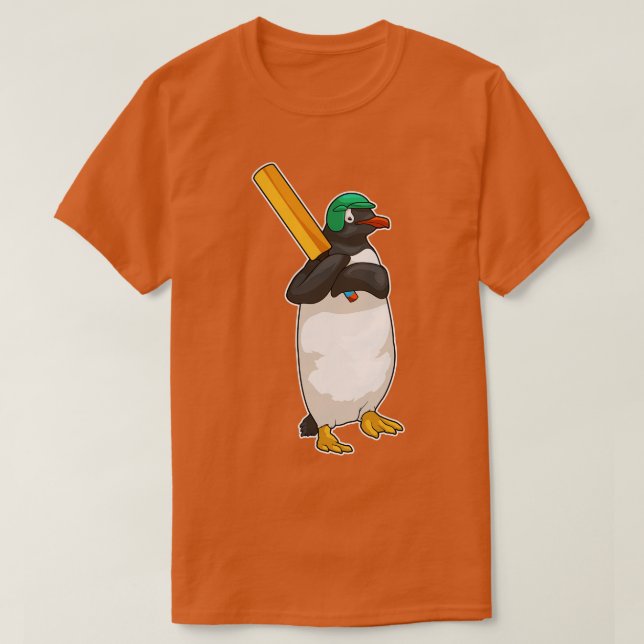 Camiseta Pinguim Cricket bat (Frente do Design)
