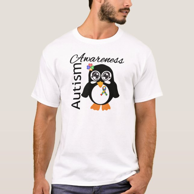 Camiseta Pinguim da consciência do autismo (Frente)