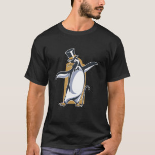 Camiseta Pinguim Dançando De Cartola E Gravata Borboleta
