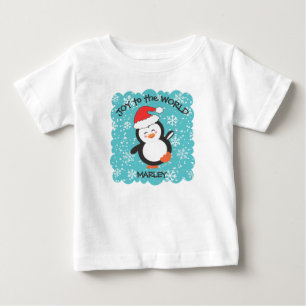 Camiseta Pinguim Dançante Alegria Flocos de Neve Natal