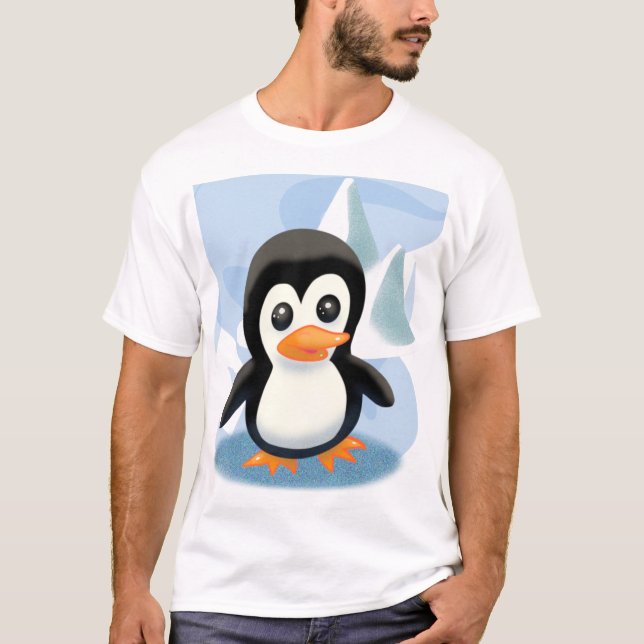 Camiseta Pinguim de Cartoon Adorável (Frente)
