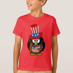 Camiseta Pinguim de churrasco patriótico de 4 de julho