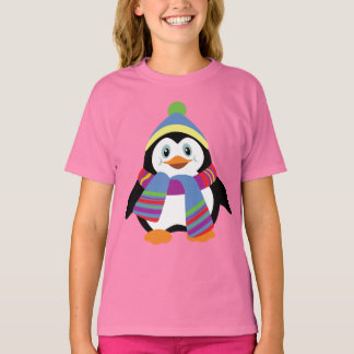 Camiseta pinguim de desenho animado