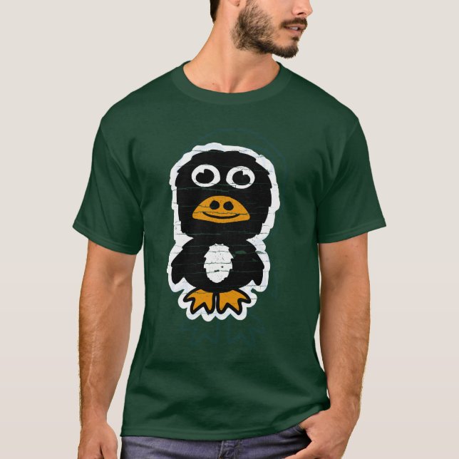 Camiseta Pinguim de Desenho Animado Angustiado 10 (Frente)