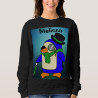 Pinguim de desenho animado bonito verde-claro