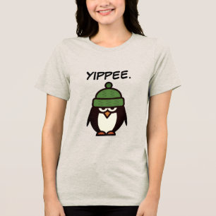 Camiseta Pinguim de desenho animado engraçado e sarcástico 