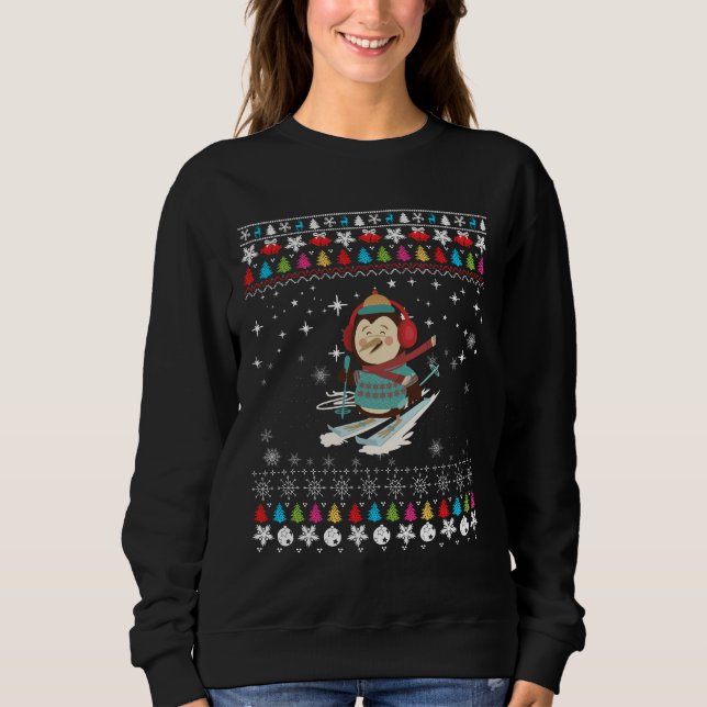 Camiseta Pinguim de Esqui Natal (Frente)