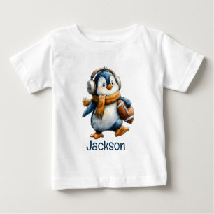 Camiseta Pinguim de Futebol de Inverno Personalizado para C