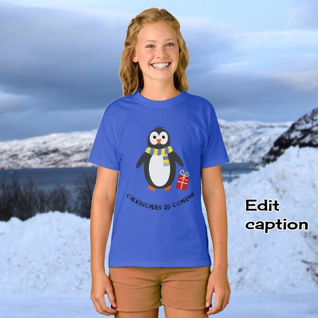 Camiseta Pinguim-de-inverno bonito (Deep royal t-shirt with 'Vivid Printing' option)