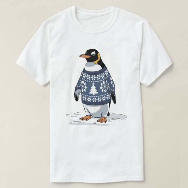 Camiseta Pinguim de Natal (Frente do Design)