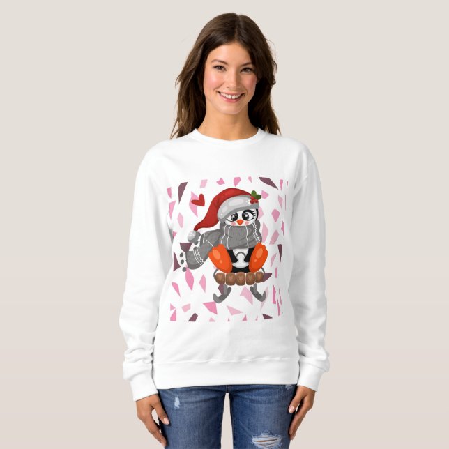 Camiseta Pinguim de Natal bonito (Frente Completa)
