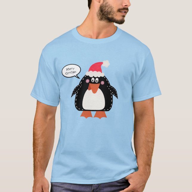 Camiseta Pinguim de Natal Personalizado (Frente)