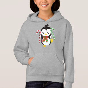 Camiseta Pinguim De Natal, Pinguim Com Scarf, Canela Doces